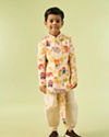 Manyavar Boys Cream Elegance Boys Kurta Dhoti