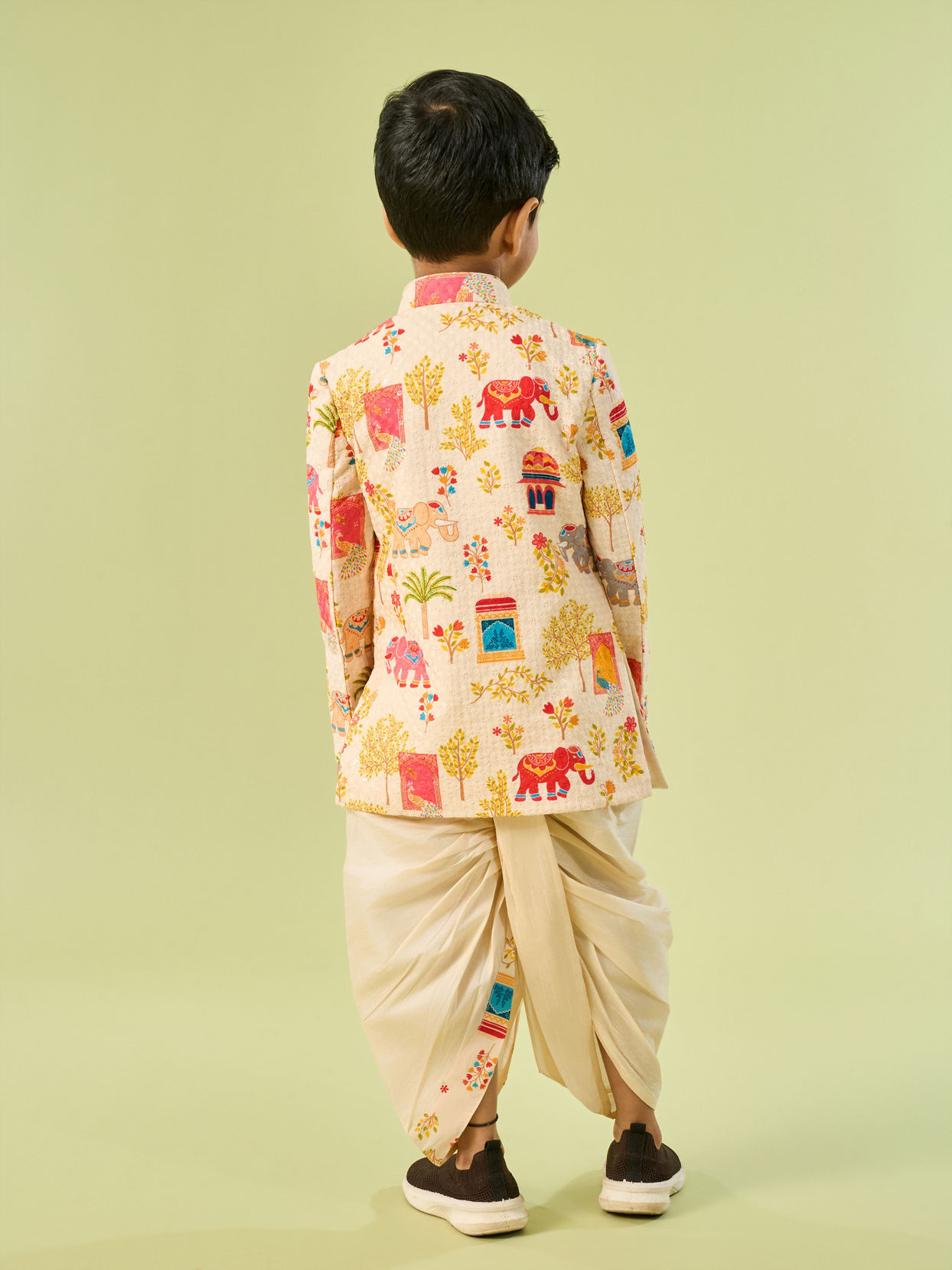 Manyavar Boys Cream Elegance Boys Kurta Dhoti