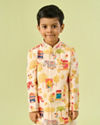 Manyavar Boys Cream Elegance Boys Kurta Dhoti