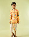 Manyavar Boys Golden Yellow Splendor Kurta Dhoti