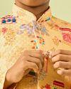 Manyavar Boys Golden Yellow Splendor Kurta Dhoti