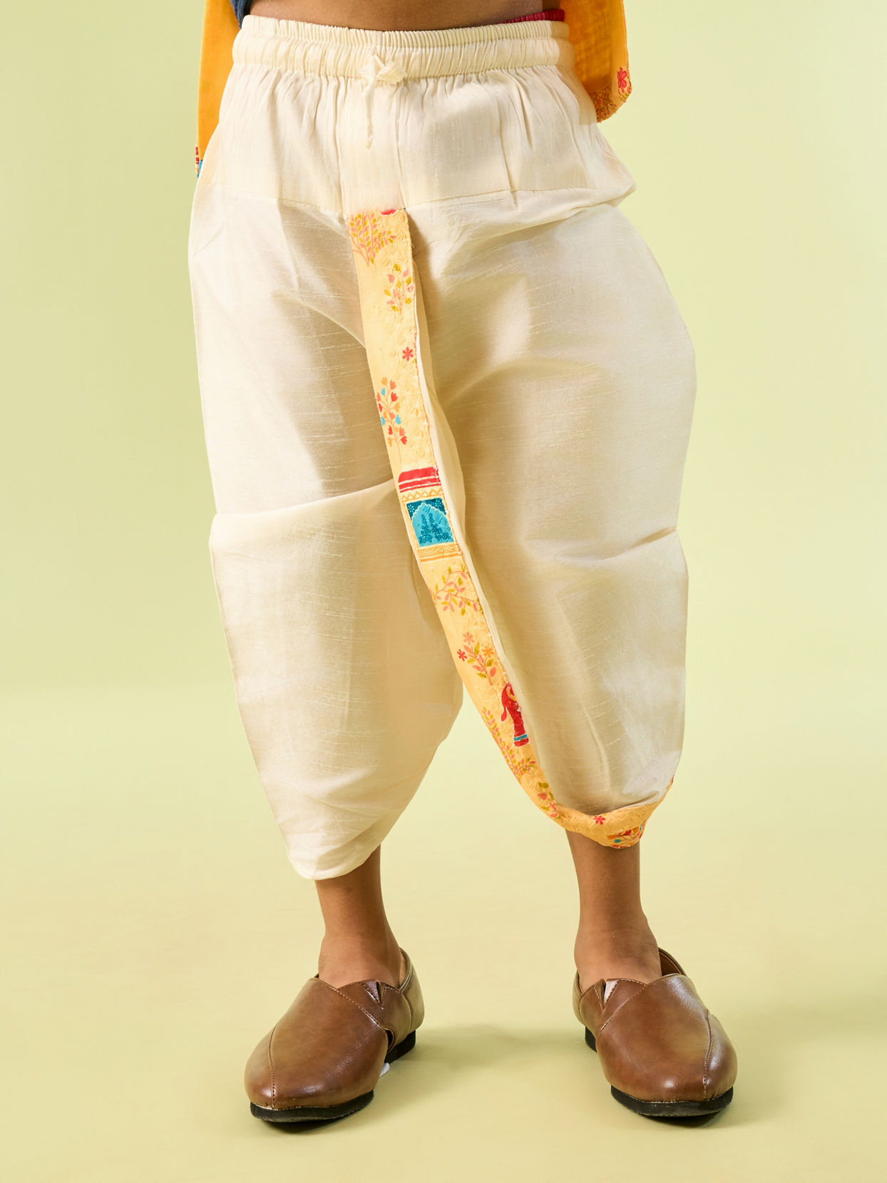 Manyavar Boys Golden Yellow Splendor Kurta Dhoti