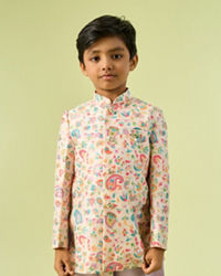 Manyavar Boys Cream Kurta Dhoti Fiesta