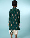 Manyavar Boys Festive Dark Green Kurta Dhoti