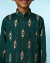 Manyavar Boys Festive Dark Green Kurta Dhoti