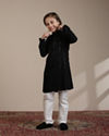 Manyavar Boys Boys Black Sequinned Chikankari Kurta Set