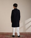 alt message - Manyavar Boys Boys Mid Blue Sequinned Chikankari Kurta Set image number 5