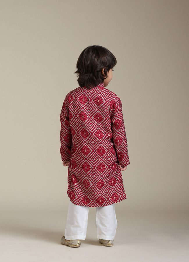 Manyavar Boys Regal Rani Pink boys Kurta Pajama