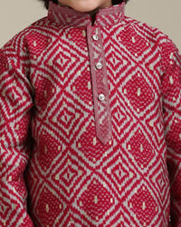Manyavar Boys Regal Rani Pink boys Kurta Pajama