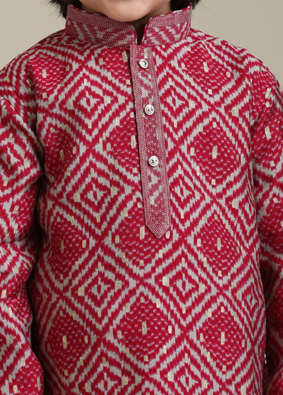 Manyavar Boys Regal Rani Pink boys Kurta Pajama
