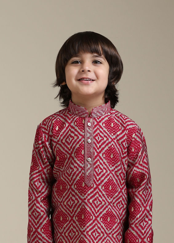 Manyavar Boys Regal Rani Pink boys Kurta Pajama