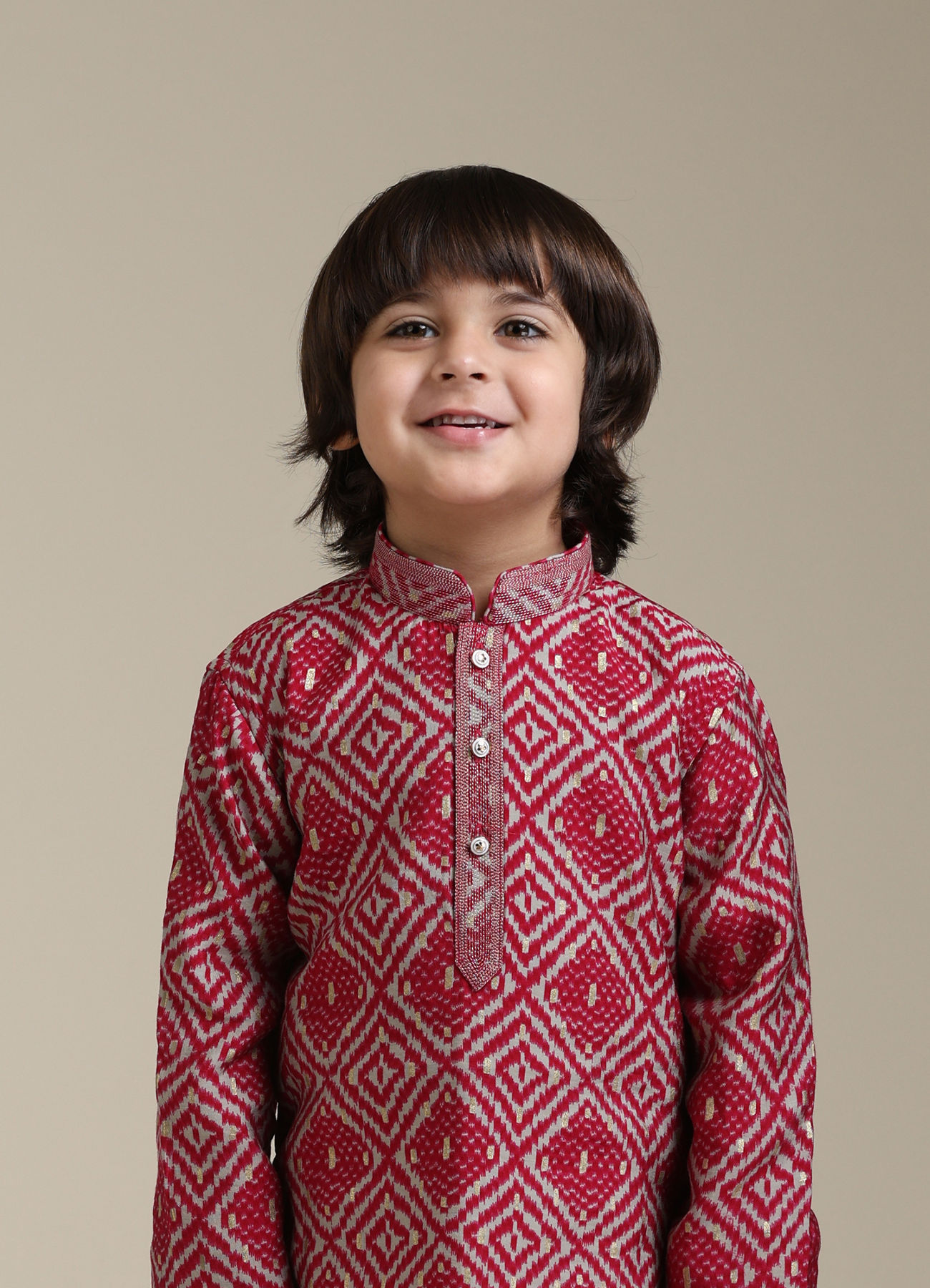 Manyavar Boys Regal Rani Pink boys Kurta Pajama