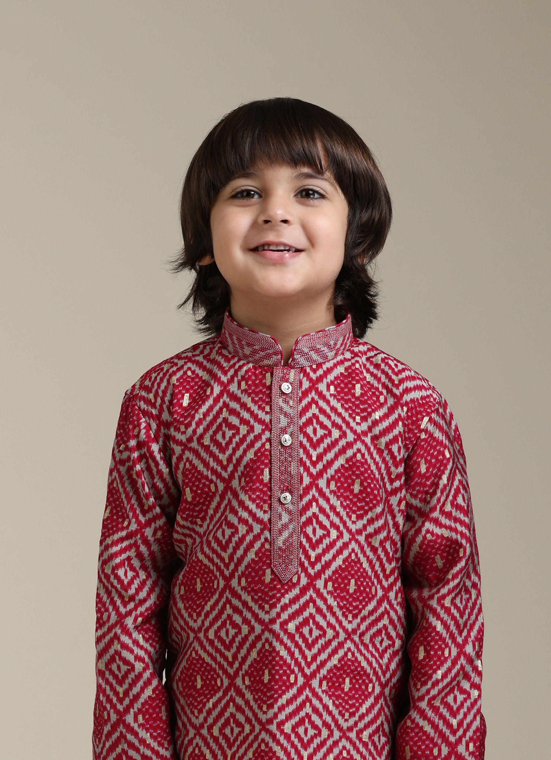 Manyavar Boys Regal Rani Pink boys Kurta Pajama