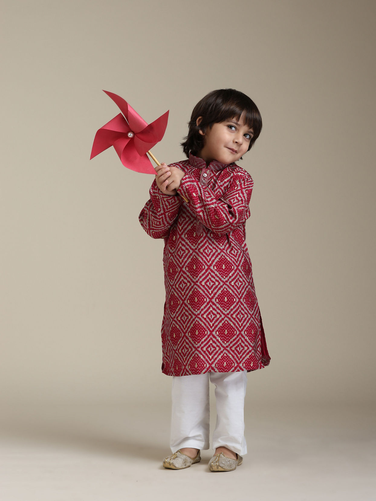 Manyavar Boys Regal Rani Pink boys Kurta Pajama