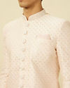 Manyavar Men Rosewater Pink Ogee Patterned Sequined Sherwani Set
