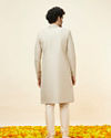 Manyavar Men Veiled Rose Pink Medallion Patterned Sherwani