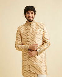 Manyavar Men Alluring Beige Indo Western Set