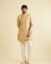 Manyavar Men Alluring Beige Indo Western Set