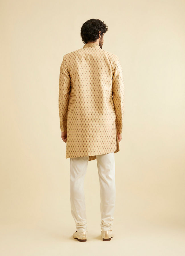 Manyavar Men Alluring Beige Indo Western Set