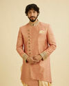 Manyavar Men Dashing Pink Sangeet Indo Western Set image number 0