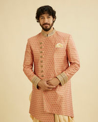 Manyavar Men Dashing Pink Sangeet Indo Western Set