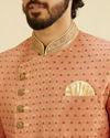 Manyavar Men Dashing Pink Sangeet Indo Western Set image number 1