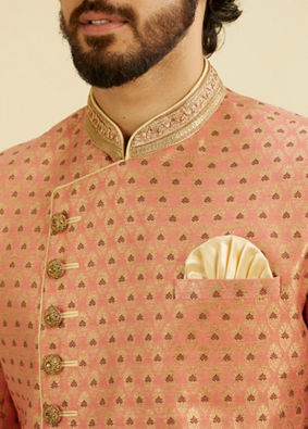 Manyavar Men Dashing Pink Sangeet Indo Western Set image number 1