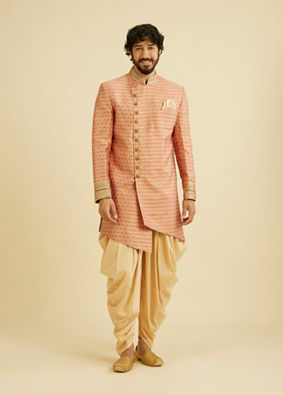 Manyavar Men Dashing Pink Sangeet Indo Western Set image number 2