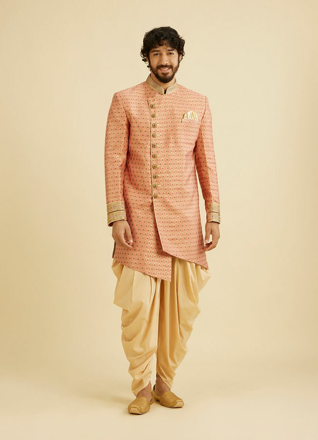 Manyavar Men Dashing Pink Sangeet Indo Western Set image number 2