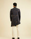 Manyavar Men Dusky Blue Indo Western Set