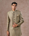 Green Patterned Indo Western Set