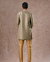 Manyavar Men Green Patterned Indo Western Set