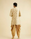 Manyavar Men Textured Beige Indo Western Set