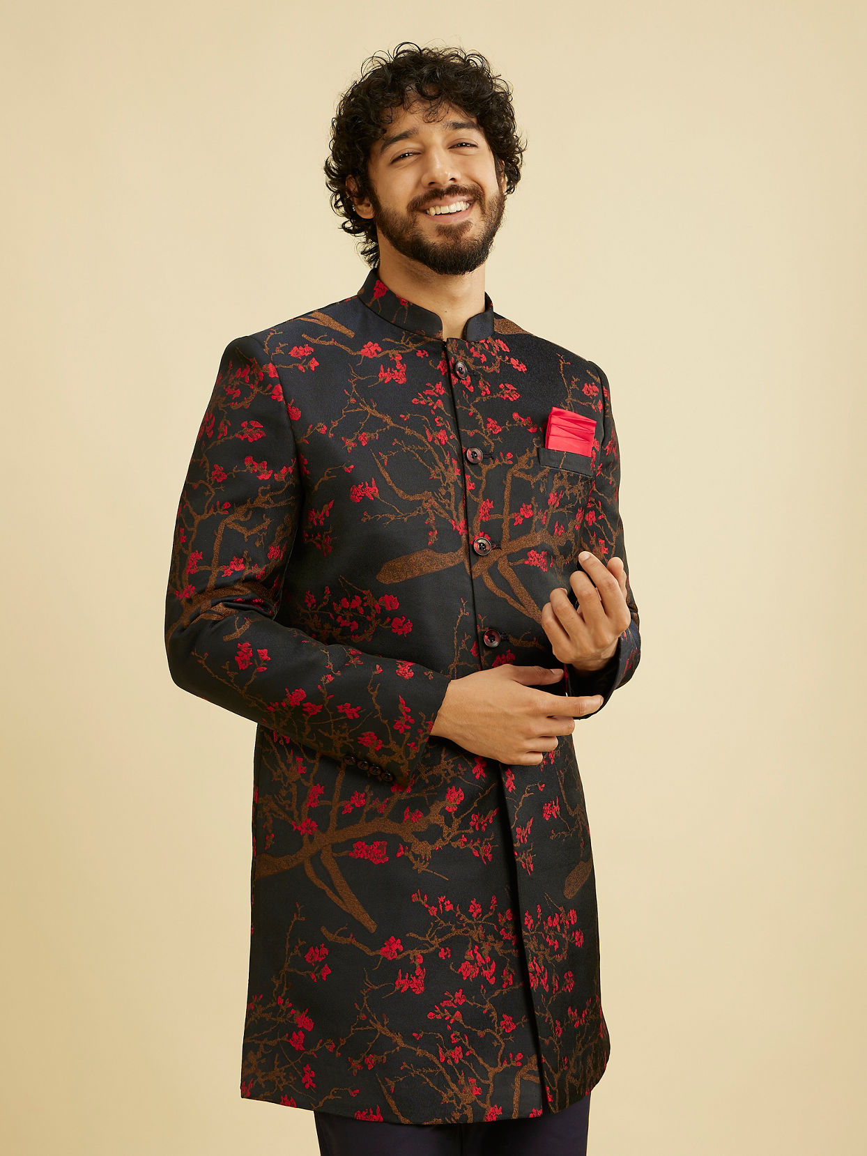 Manyavar Men Charming Blue Indo Western
