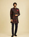 Manyavar Men Charming Blue Indo Western