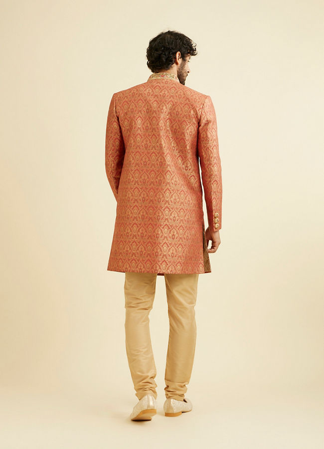 Manyavar Men Outlandish Rust Indo Western Set
