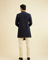 Manyavar Men Bold Blue Indo Western Set image number 4