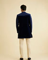 Manyavar Men Appealing Dark Blue Indo Western Set