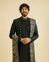 Manyavar Men Suave Green Indo Western With Dupatta