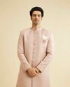 alt message - Manyavar Men Pastel Pink Achkan Indo Western image number 0