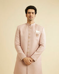 Manyavar Men Pastel Pink Achkan Indo Western