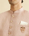 alt message - Manyavar Men Pastel Pink Achkan Indo Western image number 1