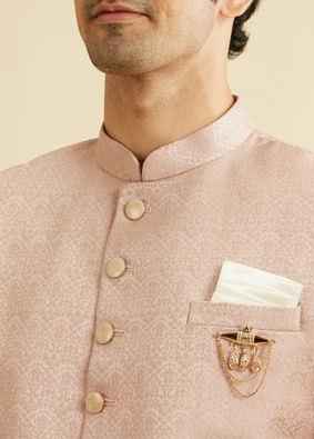 Manyavar Men Pastel Pink Achkan Indo Western