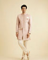 alt message - Manyavar Men Pastel Pink Achkan Indo Western image number 2