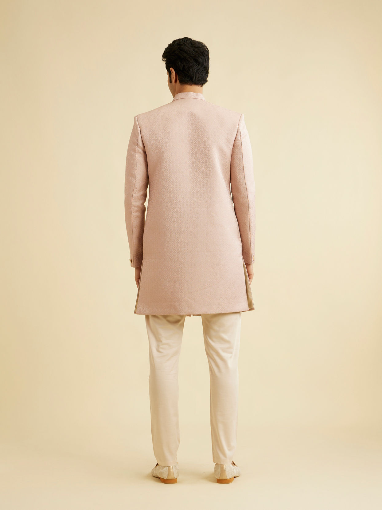 Manyavar Men Pastel Pink Achkan Indo Western