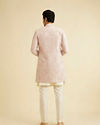 Manyavar Men Faded Pink Floral Indo Western