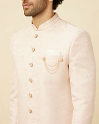 Manyavar Men Rosewater Pink Medallion Patterned Indo Western Set