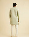 alt message - Manyavar Men Sage Green Achkan Indo Western image number 3