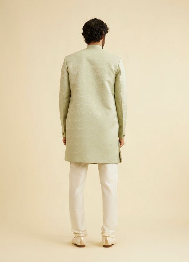 Manyavar Men Sage Green Achkan Indo Western