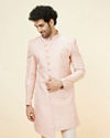 Rose Pink Damask Pattern Indo Western Set